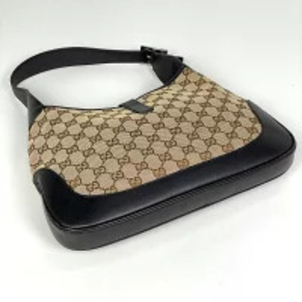 Gucci GG Handbag Canvas Web Bag Shoulder Brown Hobo Sherry Jackie